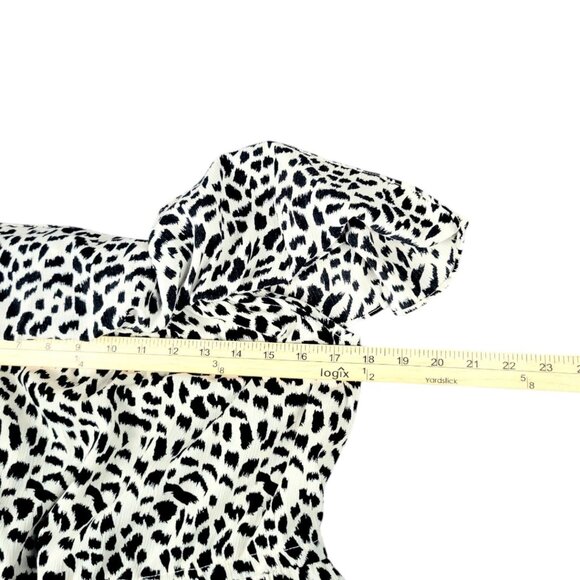 Womens L Oddy Off The Shoulder Leopard Print Elastic Waist Tiered Ruffle Dress - Picture 8 of 12